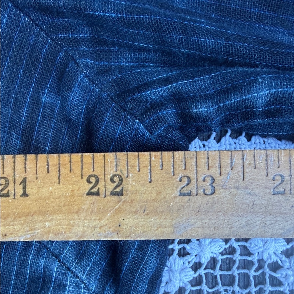 Ryan Michael Indigo Washed Cotton Flounce Sleeve Shirt w/ Buffalo Buttons XXL - Picture 9 of 14